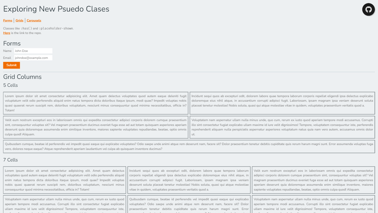 Exploring New Pseudo Classe