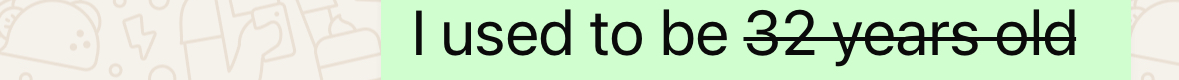 Screenshot of Strikethrough WhatsApp Text